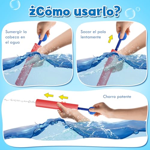 Detalle de Lehoo Castle Pistolas de Agua 12-Pack: batallas veraniegas a gran alcance para niños