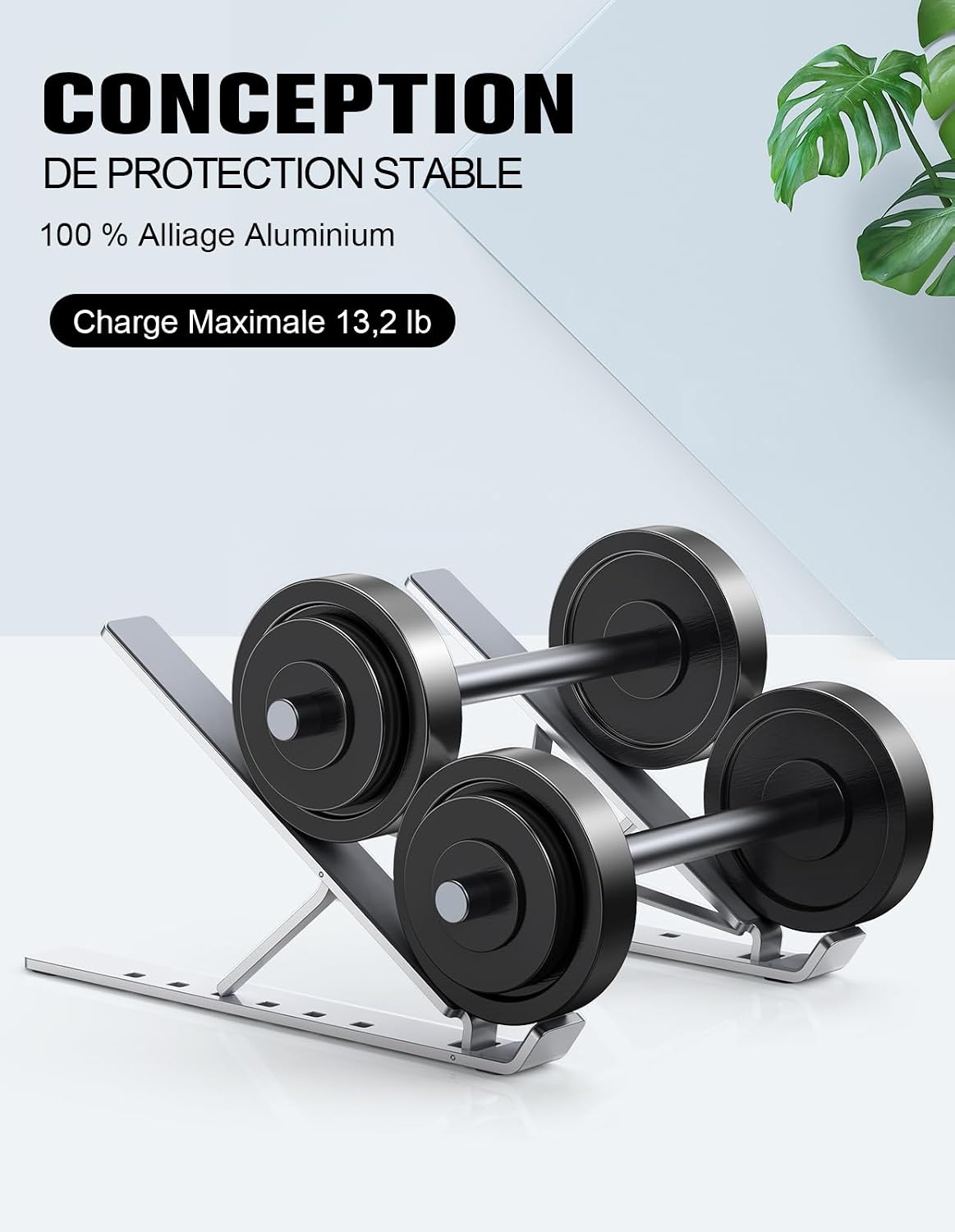 Detalle de Babacom Support Ordinateur Portable – Support PC Portable Réglable 5 Niveaux