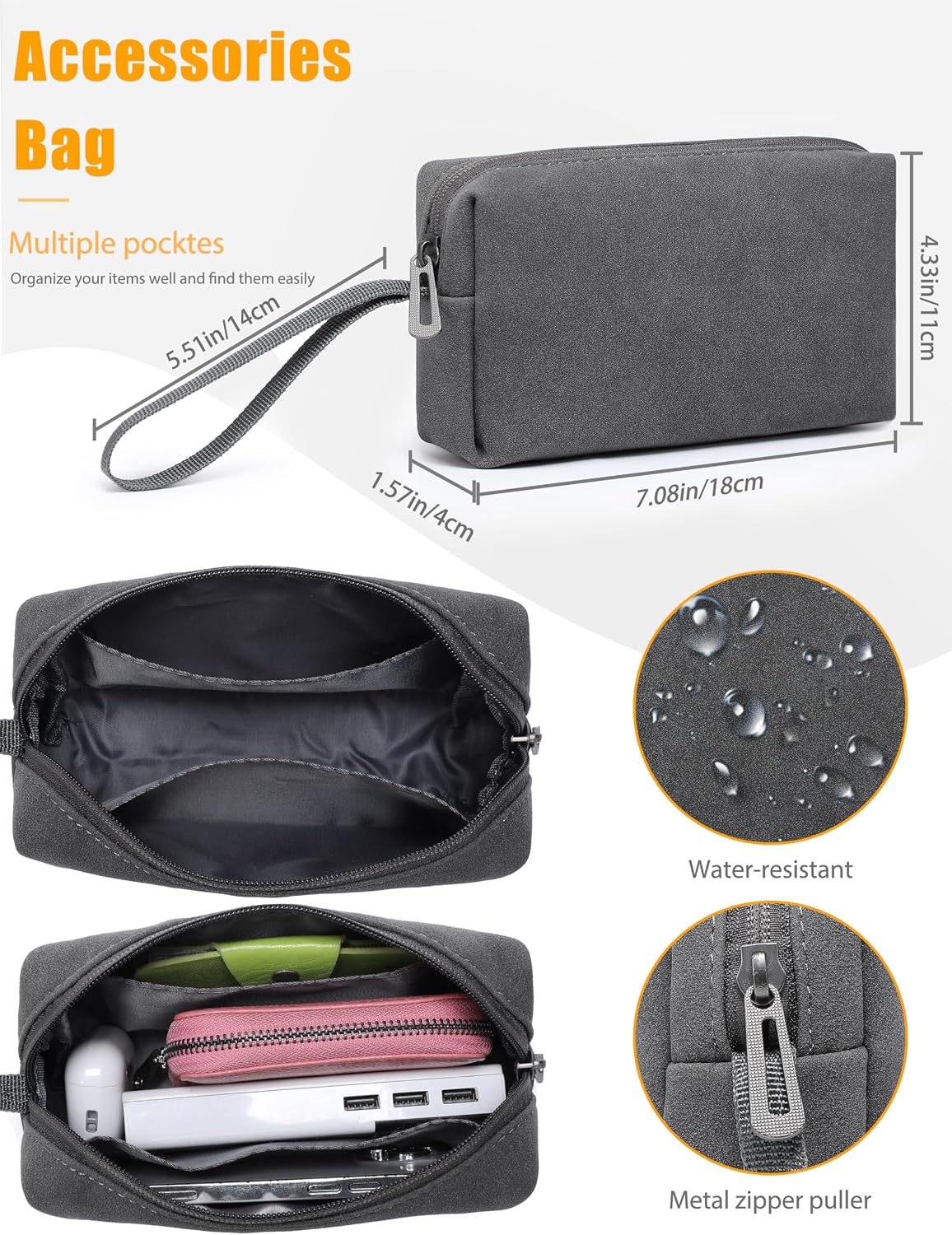 Detalle de HYZUO Laptop Hülle für 13,3–14 Zoll mit 3-stufig einstellbarem Ständer – inkl. Staub-/Aufbewahrungstasche, Weltraum Grau
