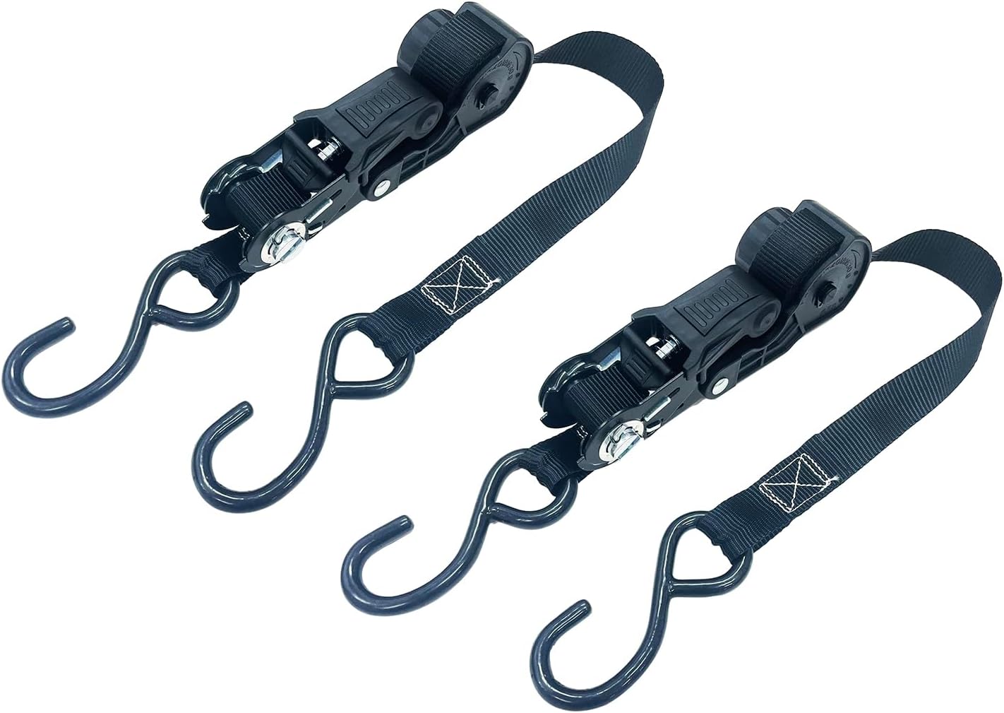 Detalle de イーバリュー RTR-2540S ラチェット式ベルト荷締機 25mm幅・4.0m・オープンフック2本組