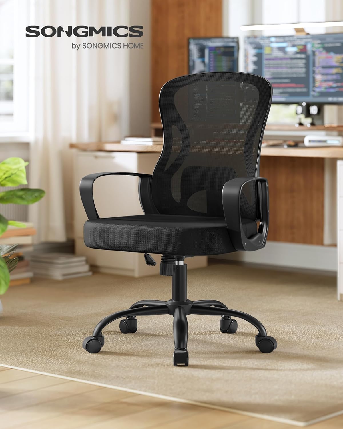 Thumbnail 3 de SONGMICS Ergonomic Office Chair (OBN043BH03) – Mesh swivel chair with lumbar support and rocking function