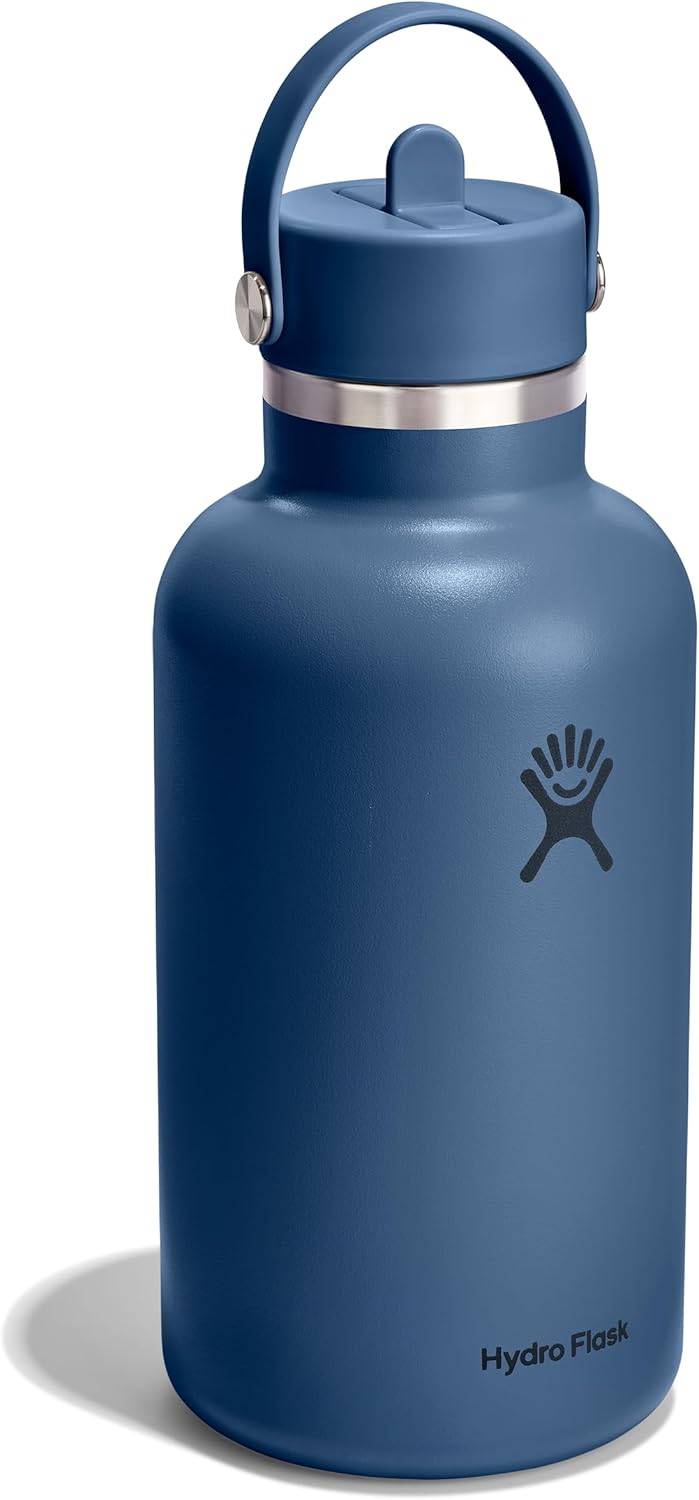 Thumbnail 1 de Hydro Flask 64 Oz Harbor Blue Insulated Wide Mouth Water Bottle with Leakproof Straw Cap