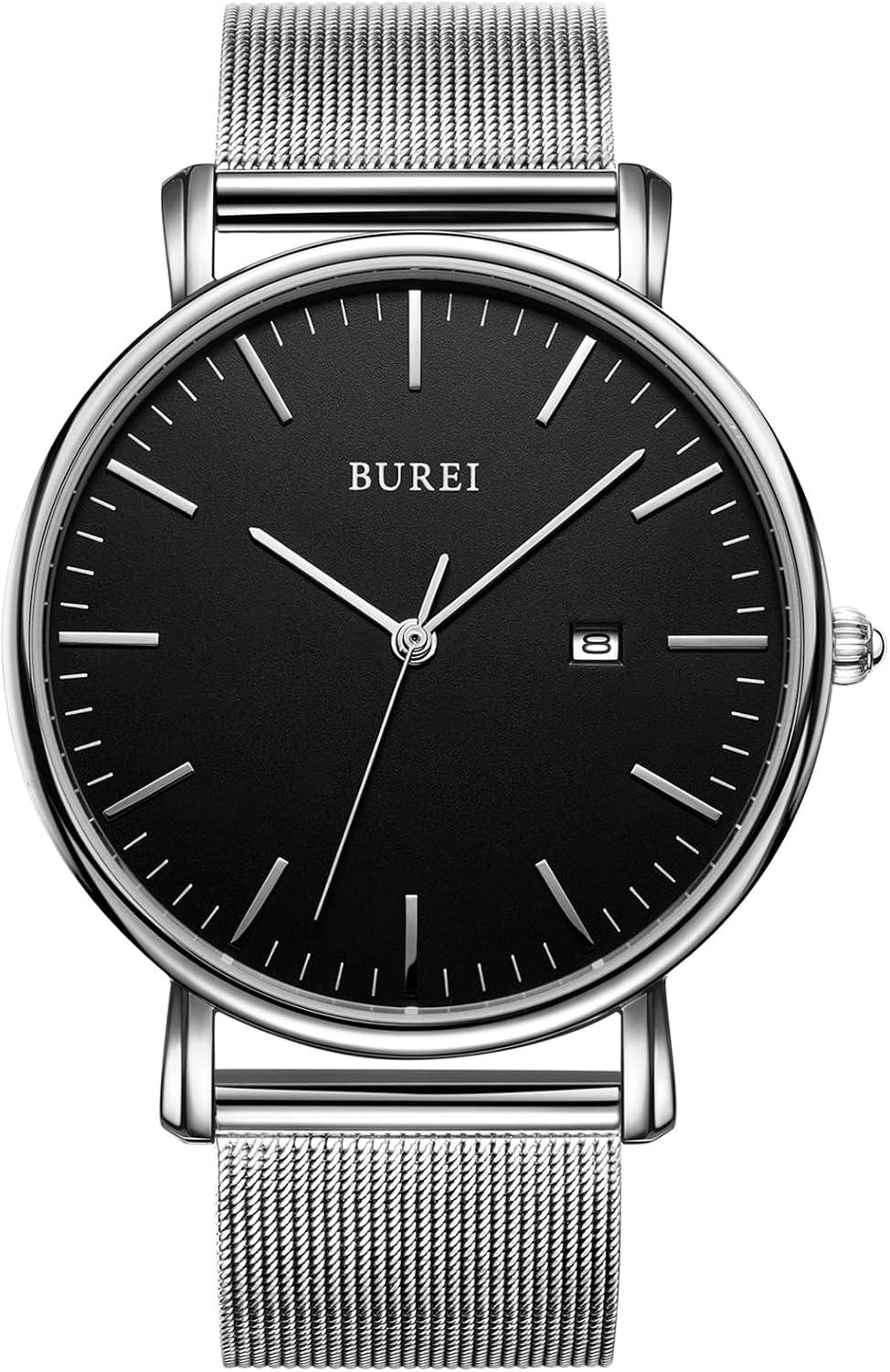 Detalle de BUREI Orologi da polso uomo: minimalisti, analogici al quarzo con cinturino in rete