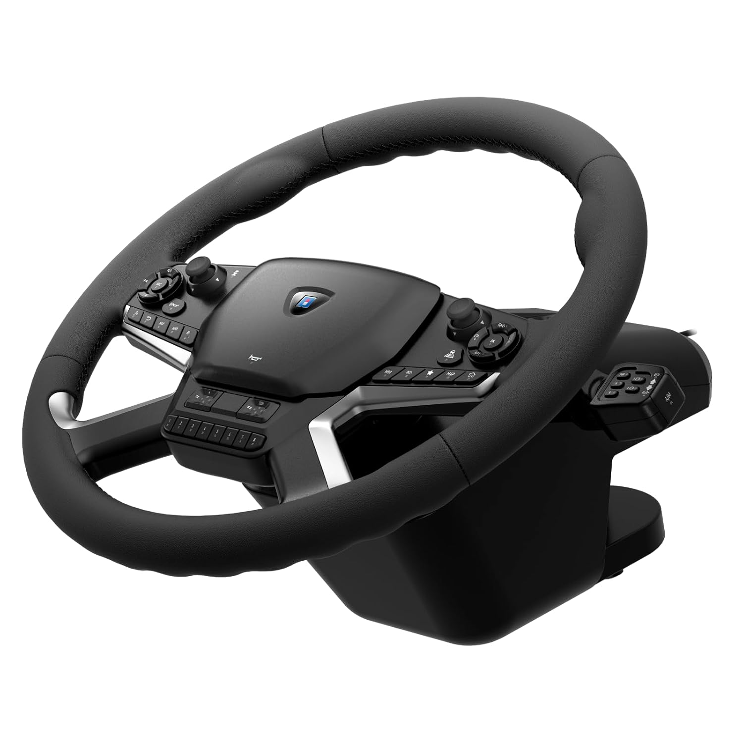 Detalle de Hori Force Feedback Truck Control System für PC (Windows 11/10) – LKW-Lenkrad, 40 cm, 1.800° Rotation und Schaltmodul