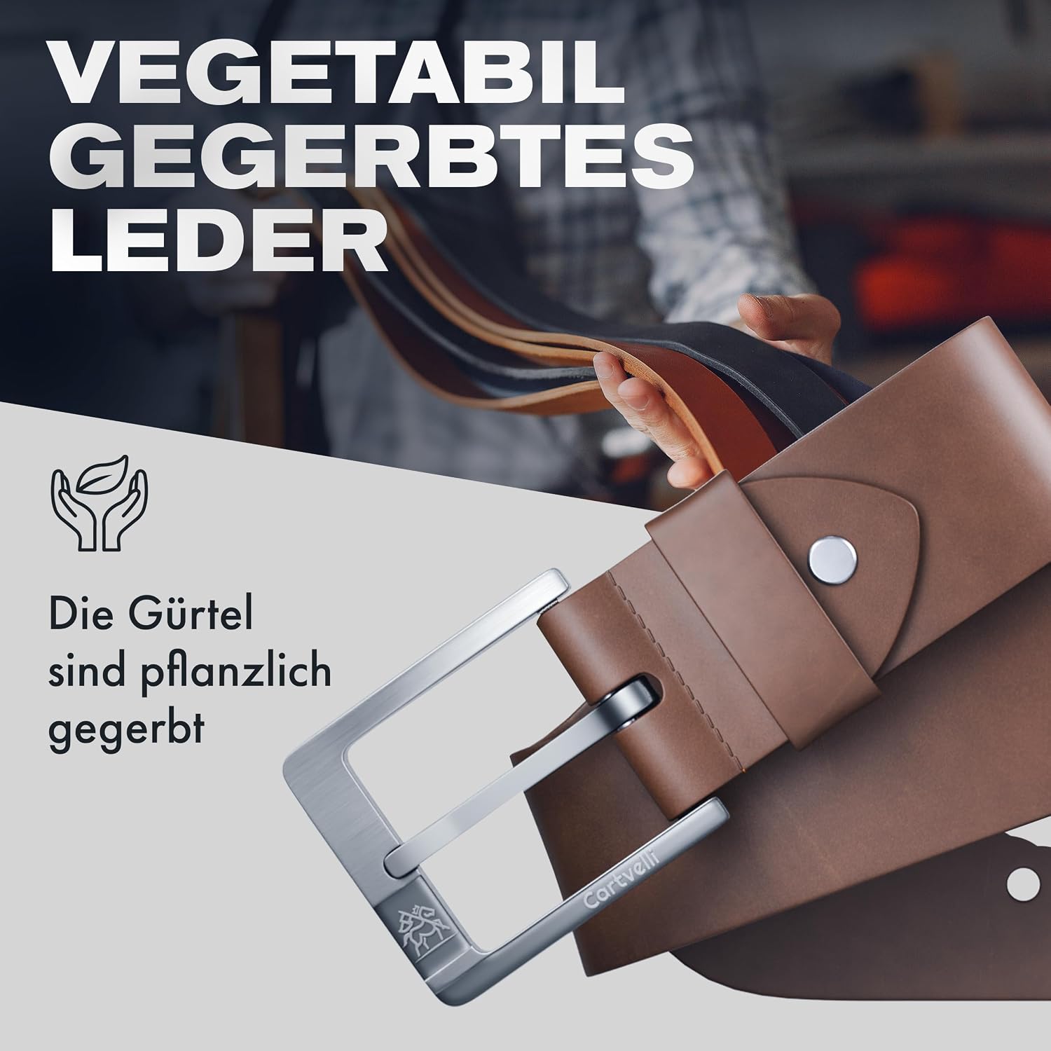 Detalle 2 de Cartvelli Premium Ledergürtel 40 mm