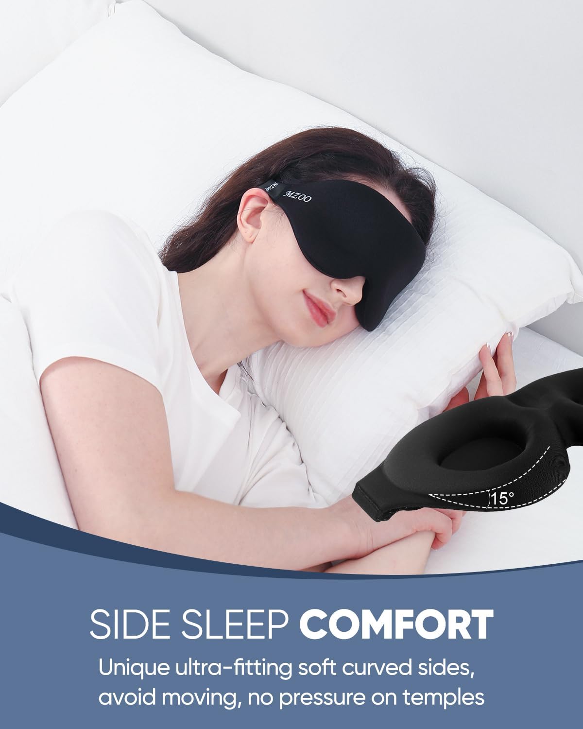 Thumbnail 2 de MZOO Luxury Sleep Eye Mask 13mm Arc