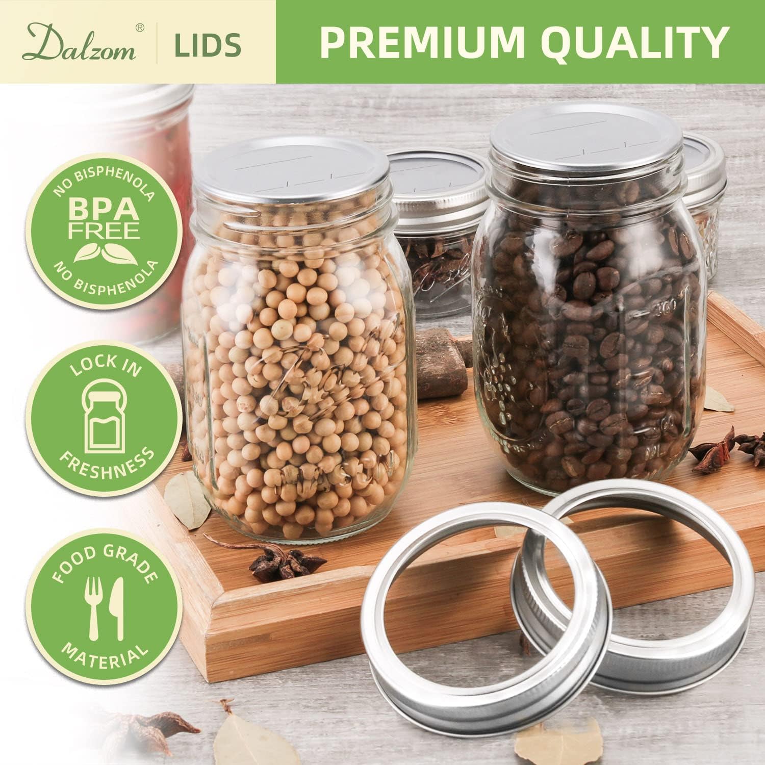 Thumbnail 3 de Dalzom 48Pcs canning lids with rings
