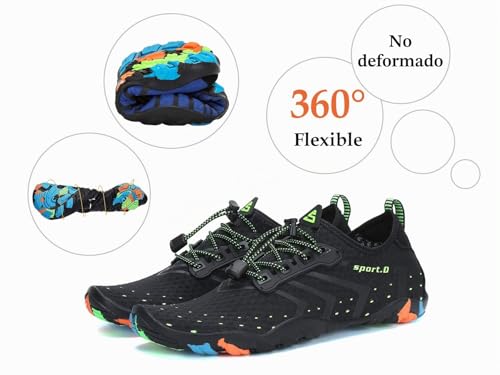 Thumbnail 6 de SAGUARO Escarpines Barefoot para Mujer y Hombre – Zapatillas Minimalistas Antideslizantes para Playa, Río, Piscina y Surf (Gr.42) en Negro