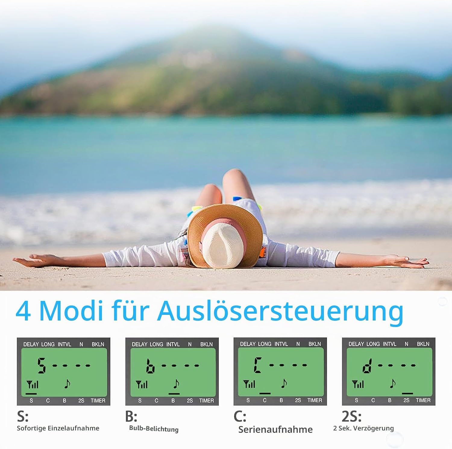 Detalle de AODELAN Kabelloser Timer-Fernauslöser für Sony A7II bis A6100 – kompatibel mit RM-SPR1 und RM-L1AM