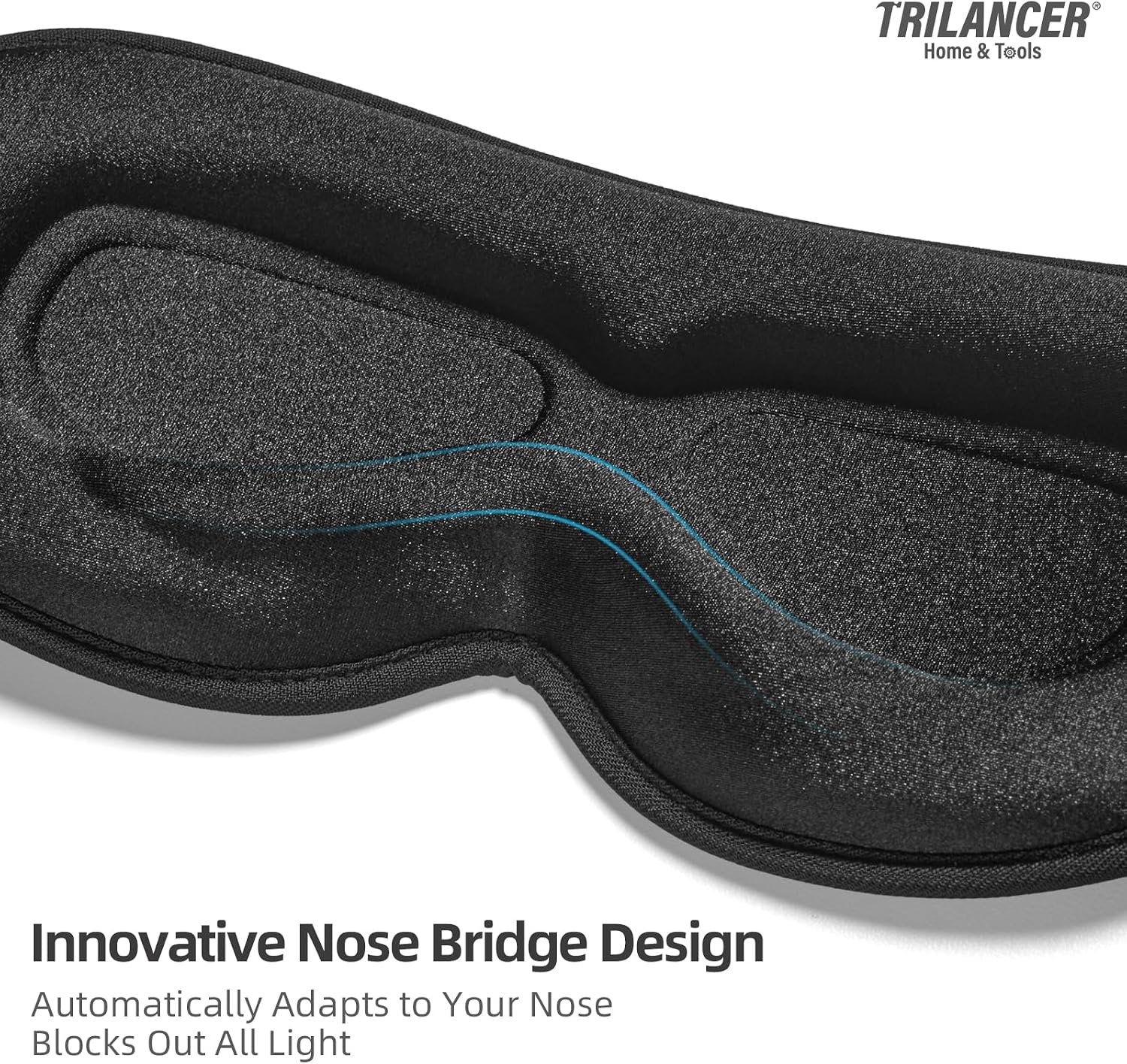 Detalle de Trilancer 2026 3D Sleep Mask (99.99% light blocking) – Blackout eye mask for side sleepers, travel & meditation