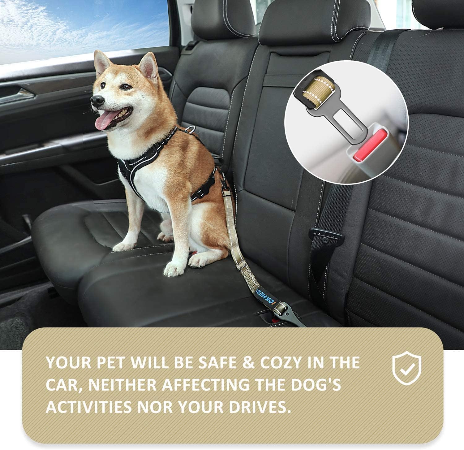 Thumbnail 6 de IOKHEIRA Dog Seat Belt for Car – safety harness strap for seat belt buckle, ISOFIX and LATCH