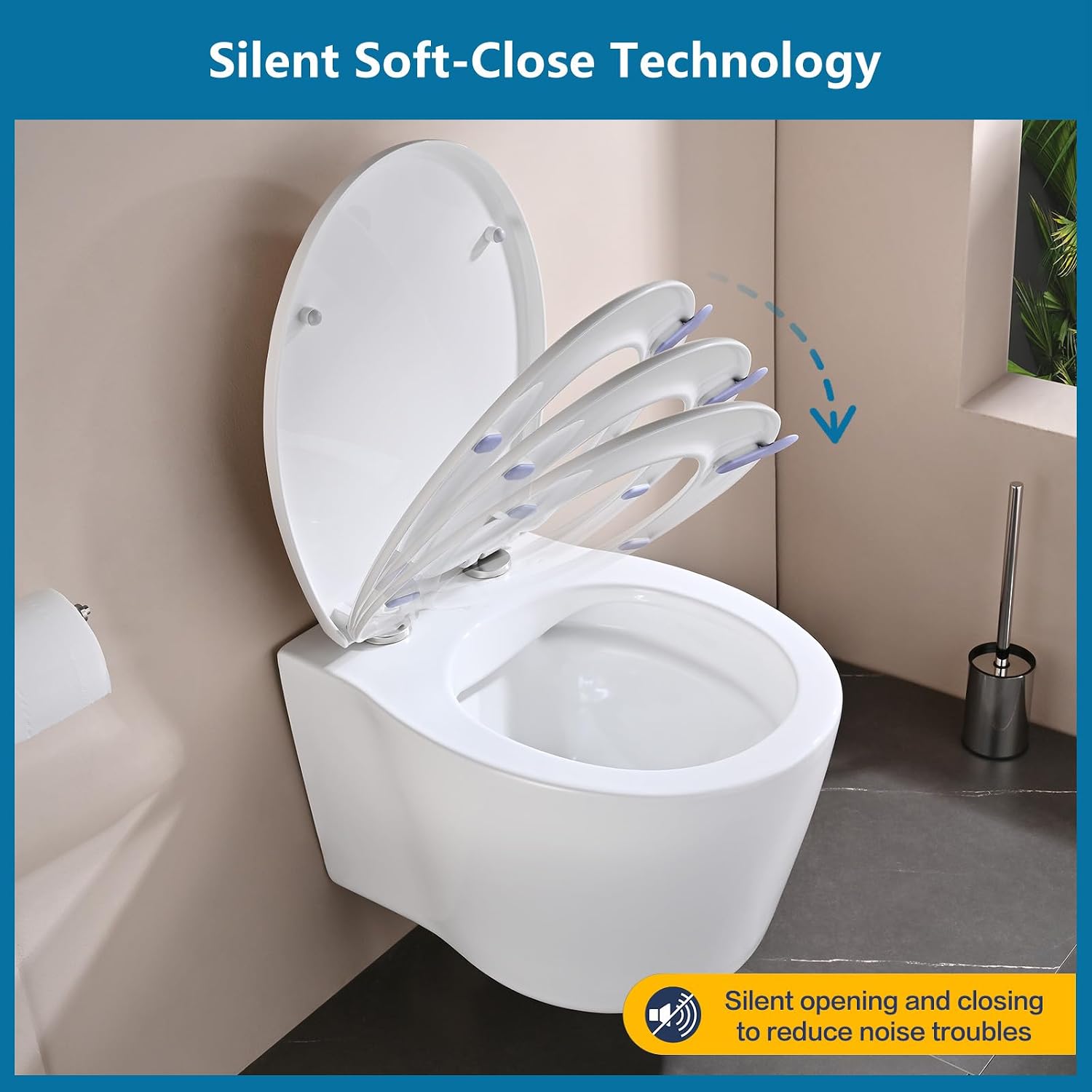 Thumbnail 6 de SREWOHS PRO Oval Toilet Seat, Soft-Close, Quick-Release, White PP