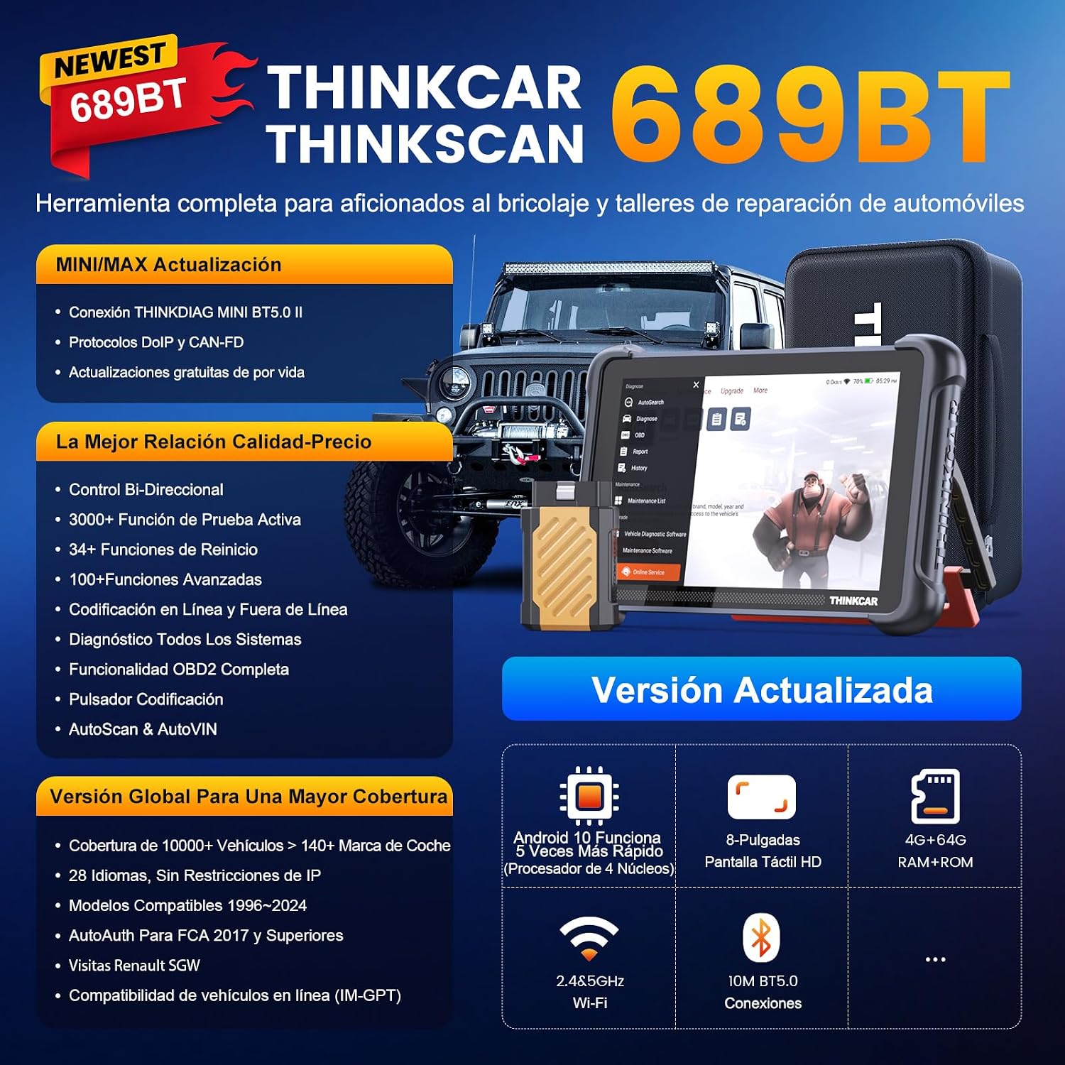 Thumbnail 5 de ThinkScan 689BT OBD2 Diagnosis 34 funciones