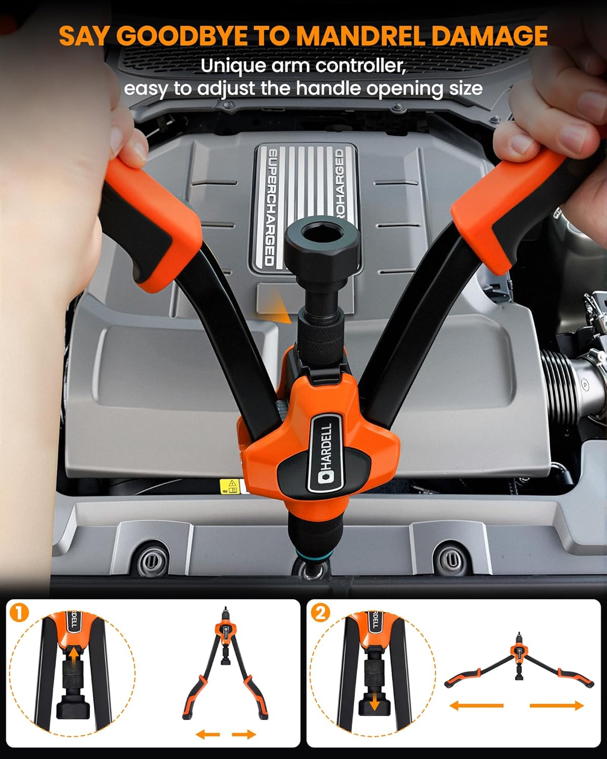 Thumbnail 2 de HARDELL Rivet Nut Tool Kit 16-inch, 110pc set 🛠️