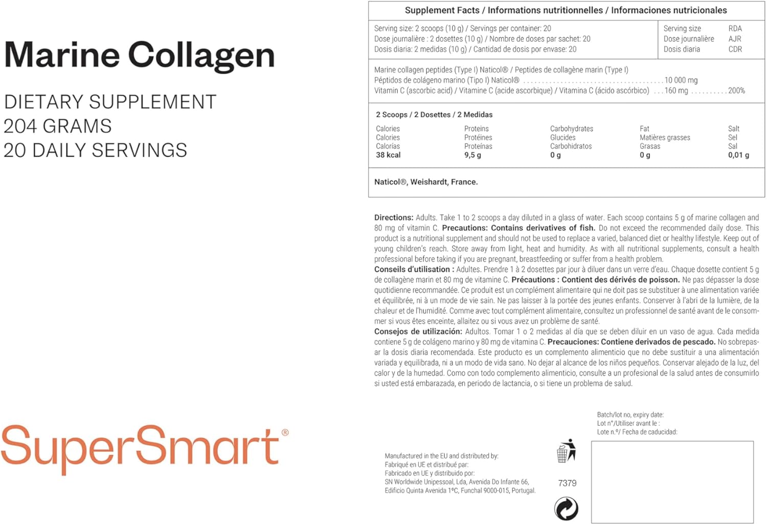 Thumbnail 1 de Collagène Marin Type I (Hydrolysé) - Breveté, Pur et Concentré — Supersmart