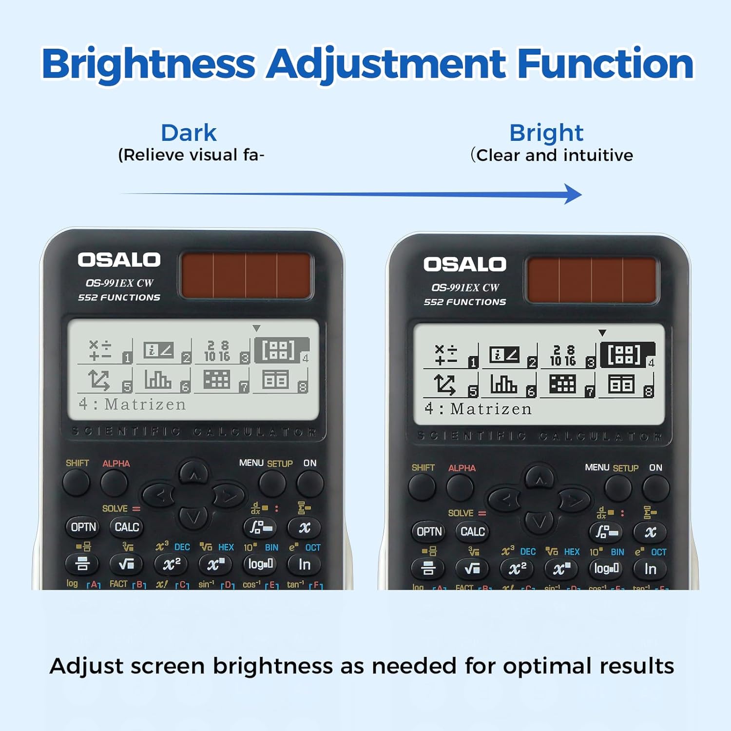 Thumbnail 5 de OSALO OS-991EX CW scientific calculator with 552 functions, 4-line written display (solar + battery)