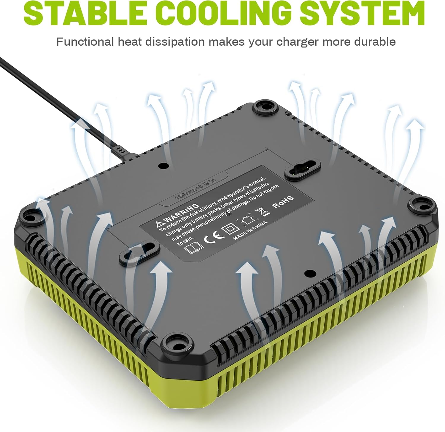 Thumbnail 4 de LabTEC 2-Port Quick Charger for Ryobi 40V Lithium Batteries (UK Plug) – for OP401 series