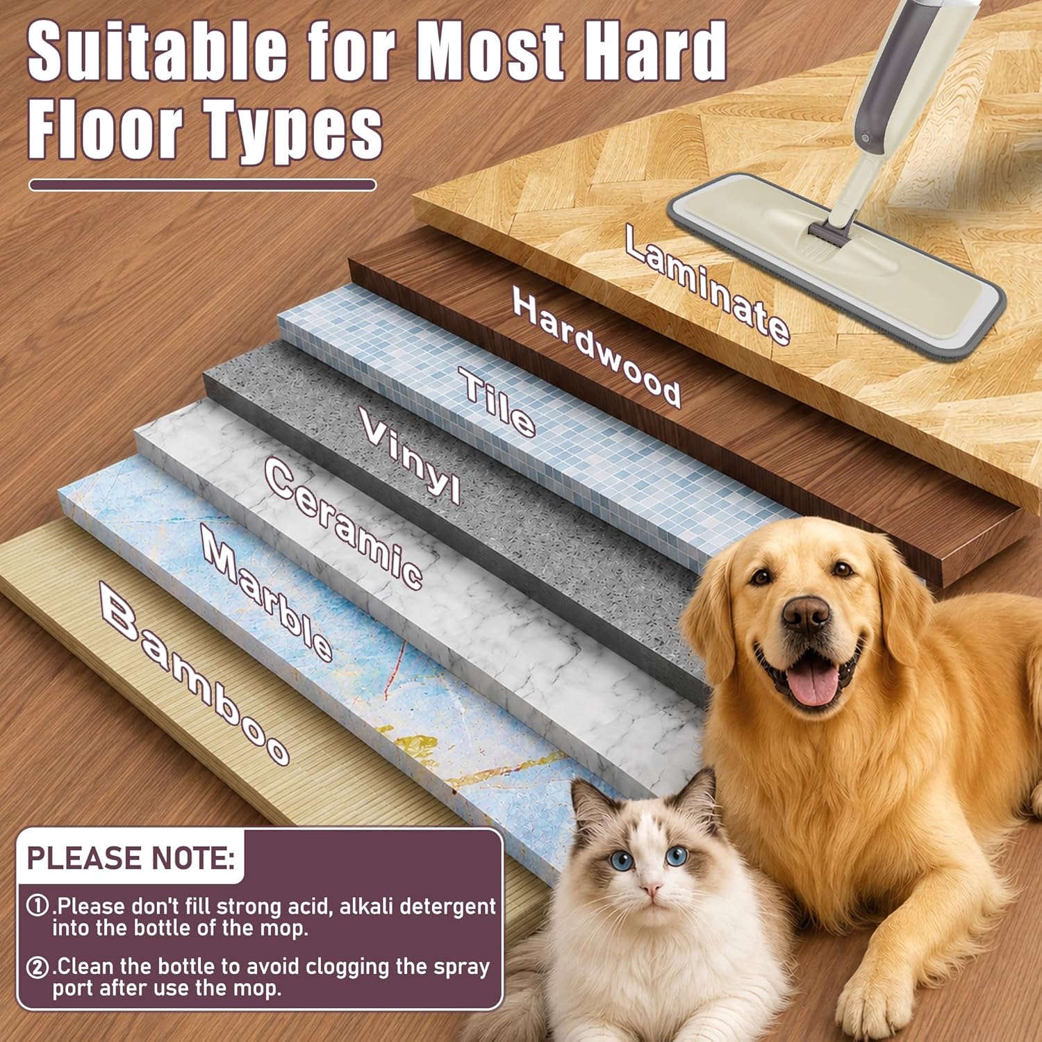 Thumbnail 5 de MEXERRIS Wet Mop with 3 Washable Pads — Spray Mop for Hardwood, Tile, Laminate & More