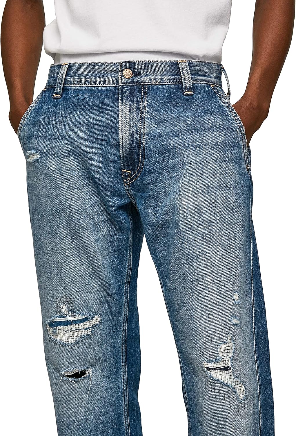 Thumbnail 3 de Pepe Jeans Cade Repair Jeans Uomo: denim sostenibile con riparazioni artigianali