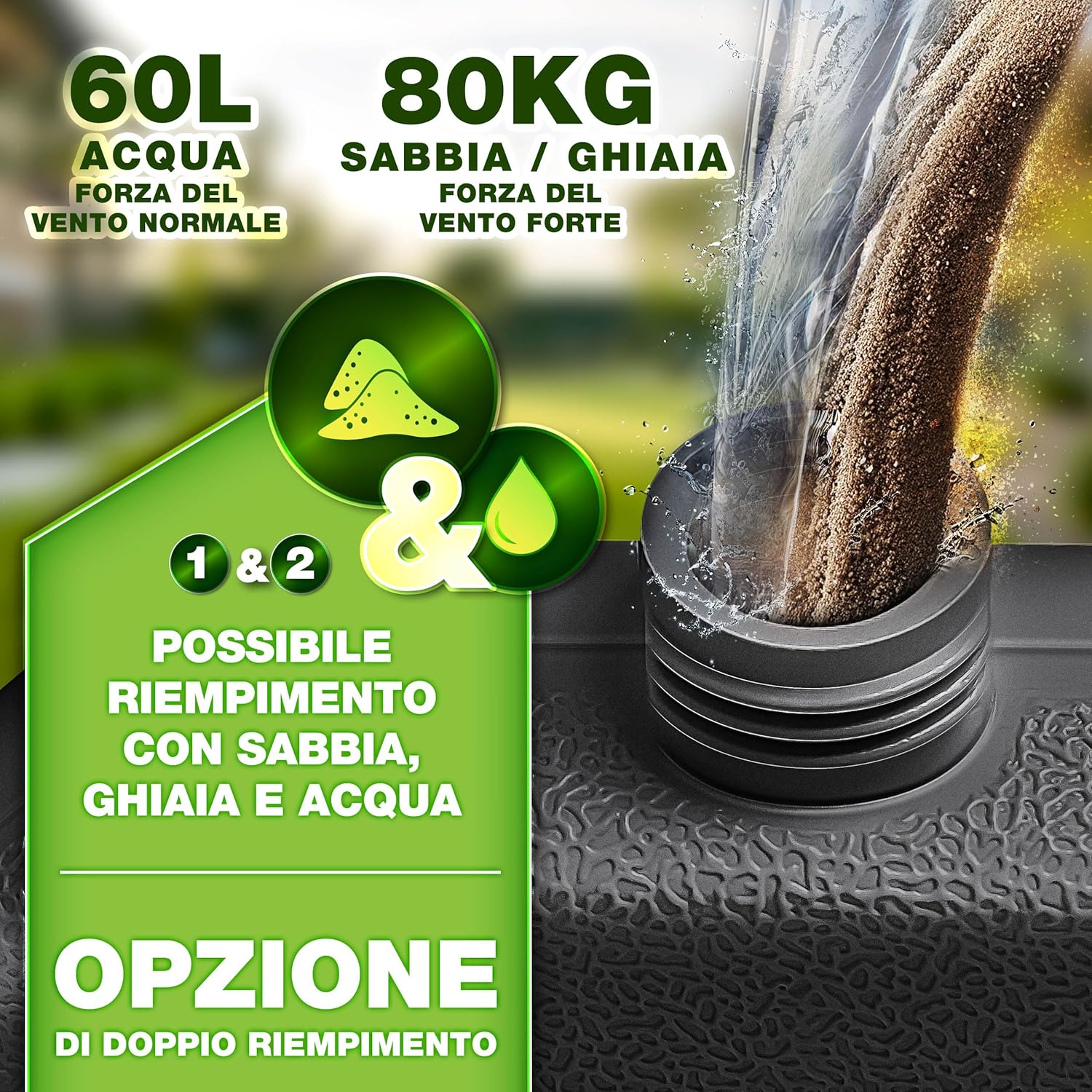Thumbnail 2 de tillvex Base per Ombrellone 60 L 80 kg 🏖