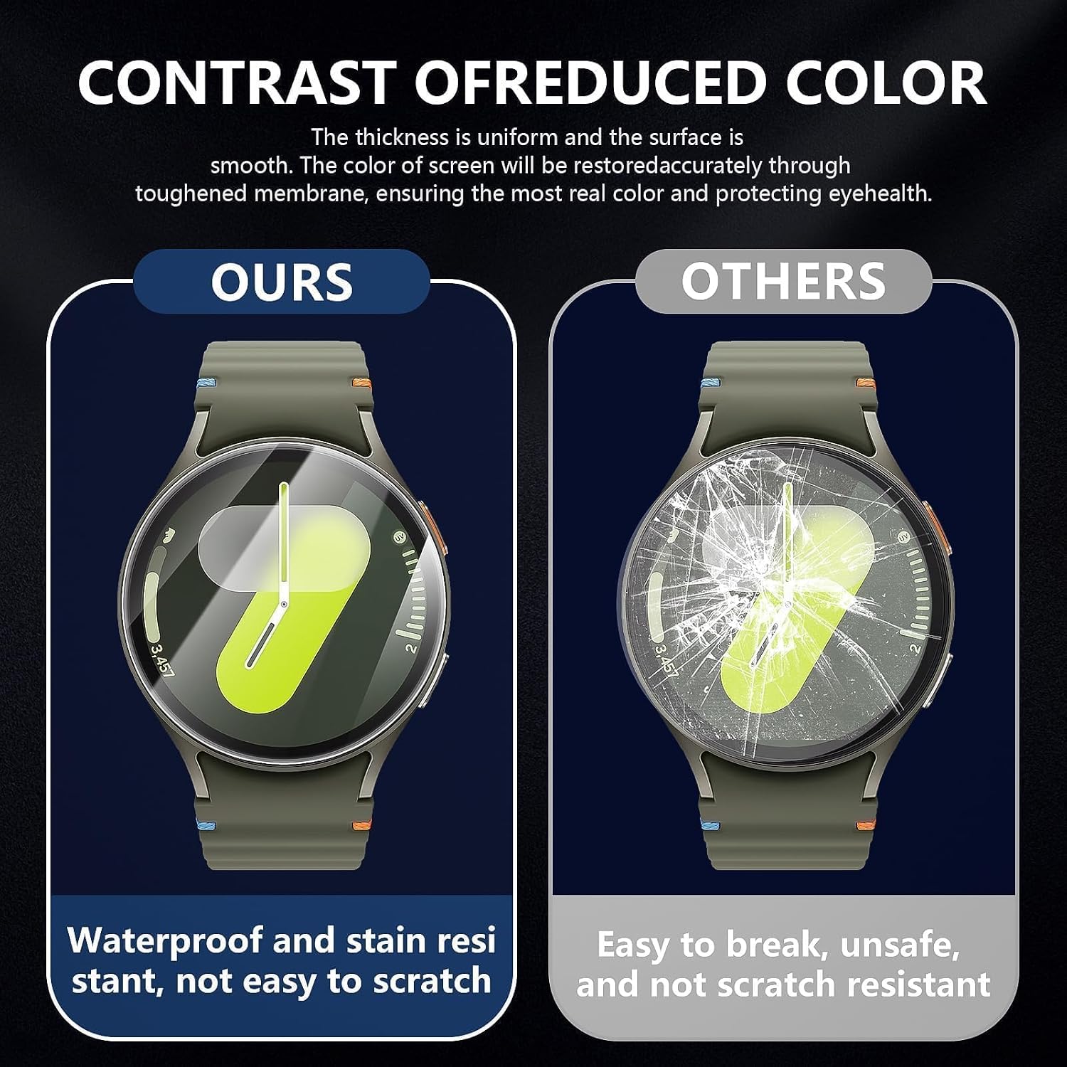 Thumbnail 6 de Diruite 4-Pack Tempered Glass Screen Protectors for Samsung Galaxy Watch 7/6/5/4 (44mm)
