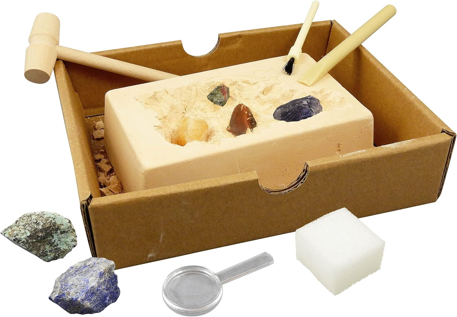 Detalle 2 de Buki Dig Kit Rocce e minerali, 440 – Esplora pietre da collezione con strumenti e lente