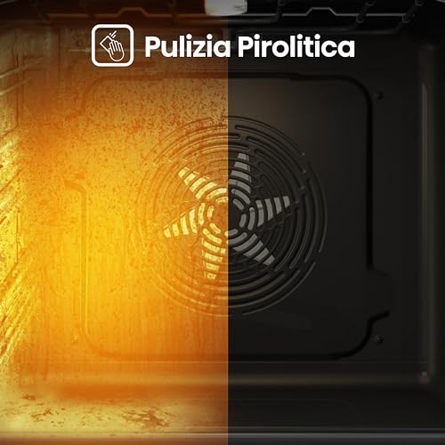 Detalle de Forno da incasso multifunzione Hisense BI64211PX: cavità 77 L, pizza 300°C, pirolisi e AirFry