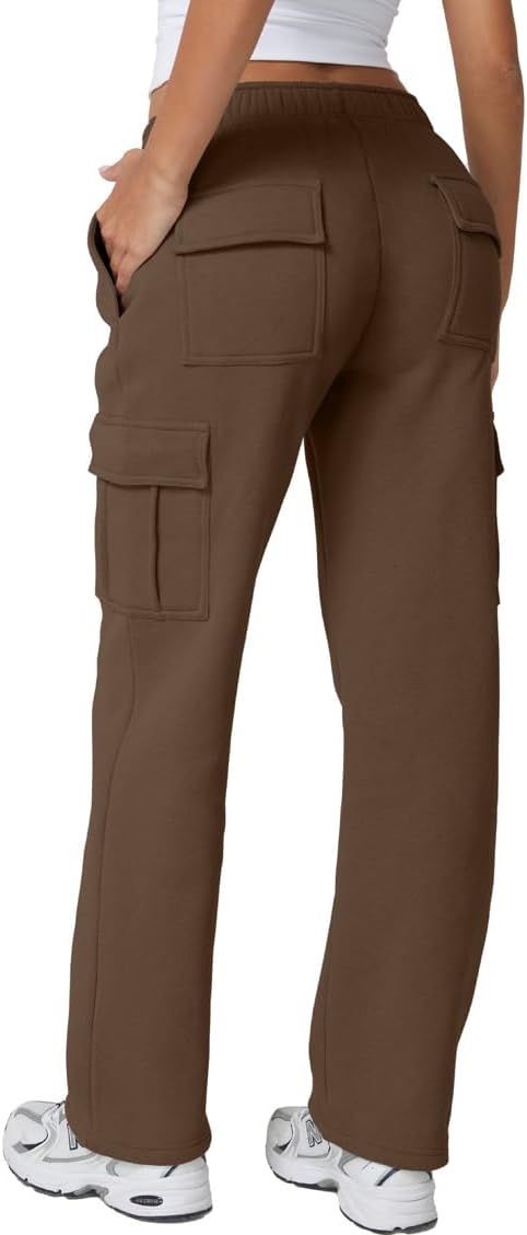 Detalle de QINSEN Fleece Cargo Sweatpants, 31-Inch Inseam