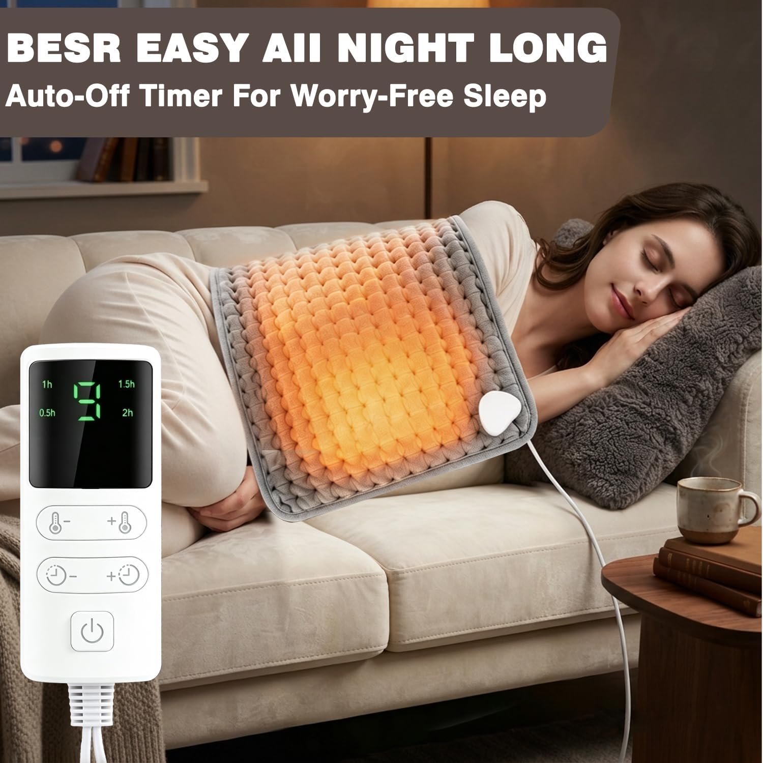 Thumbnail 6 de WENGTY Electric Heat Pad, 24 × 12 in, 9 Heat Settings, Flannel