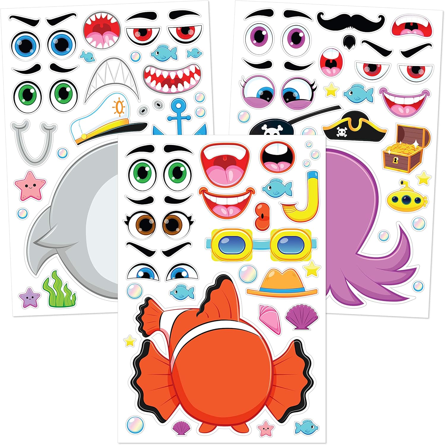 Thumbnail 3 de JOYIN 36 Sheets 9"x6" Make-a-Face Animal Stickers for Kids (36-Piece Set)