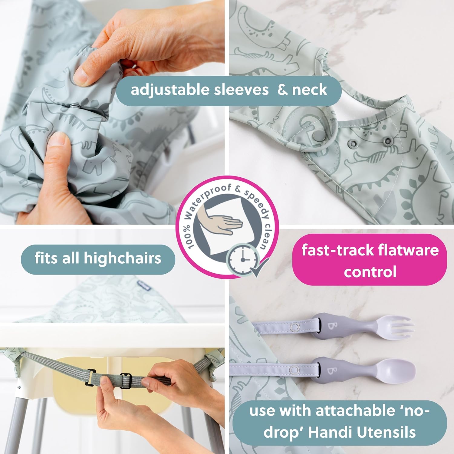 Detalle 2 de BIBaDO Long Sleeve Baby Bibs 6-36 Months
