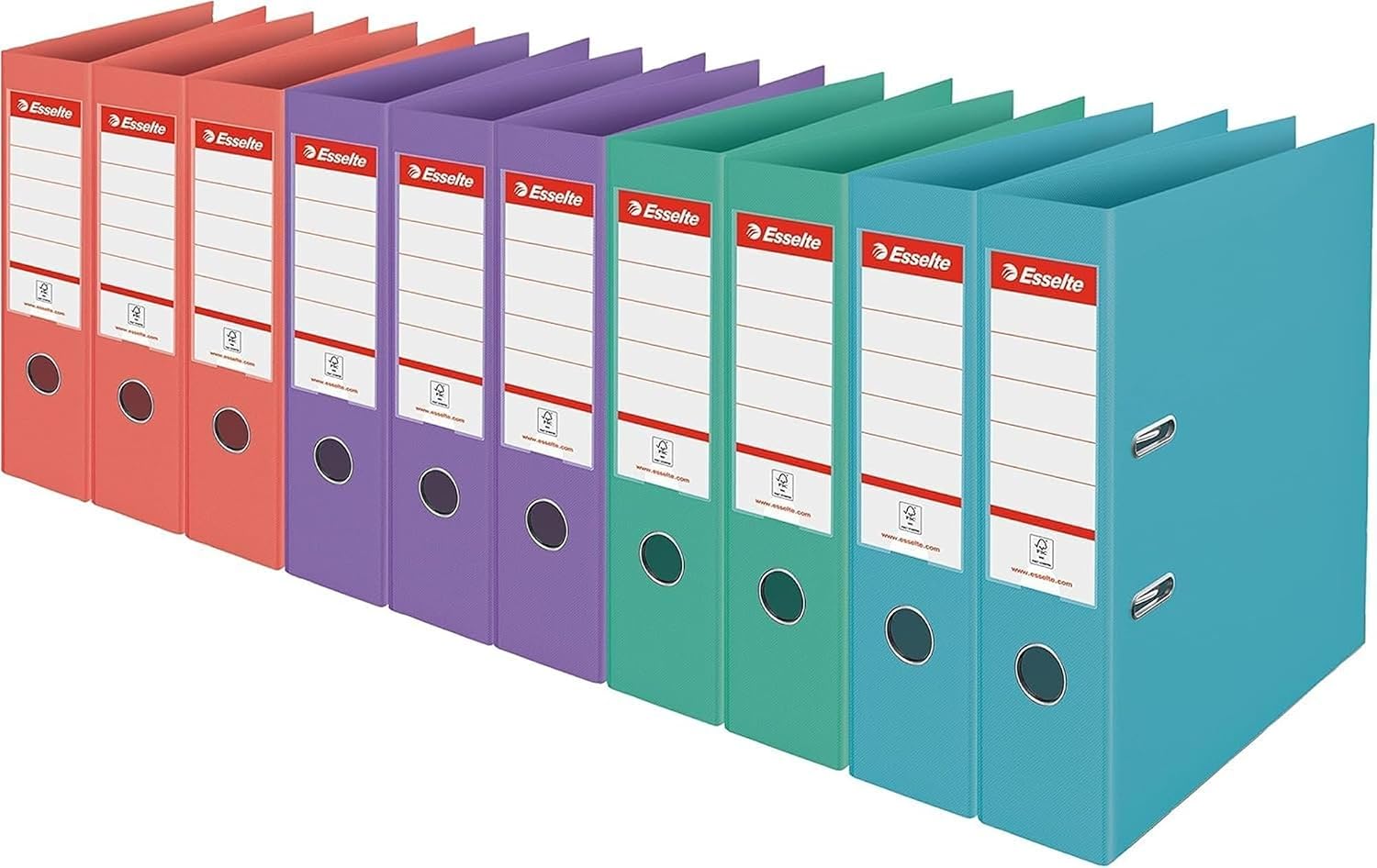 Detalle de Esselte Classeur à levier A4 Standard – Lot de 10 (Jaune) – Capacité 550 feuilles