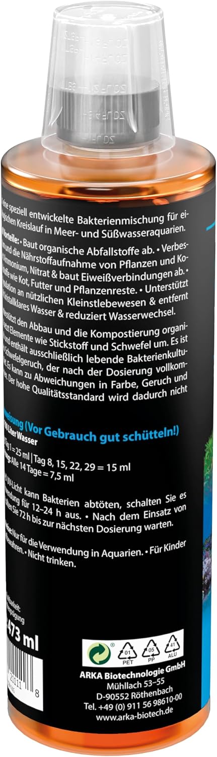 Detalle de Bakterien Aquarium 473 ml – biologische Wasserpflege für klare Beckenbiologie (AR KA Special Blend)
