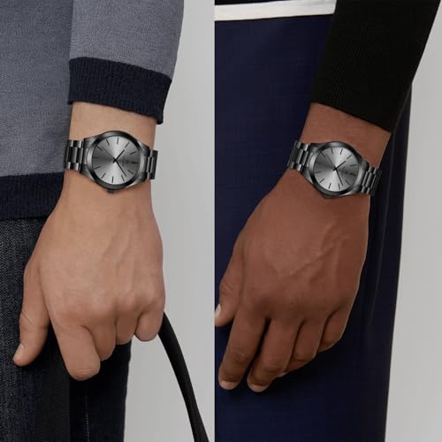 Detalle de LN LENQIN Orologio Uomo Acciaio Inox Analogico Quarzo Impermeabile 30M