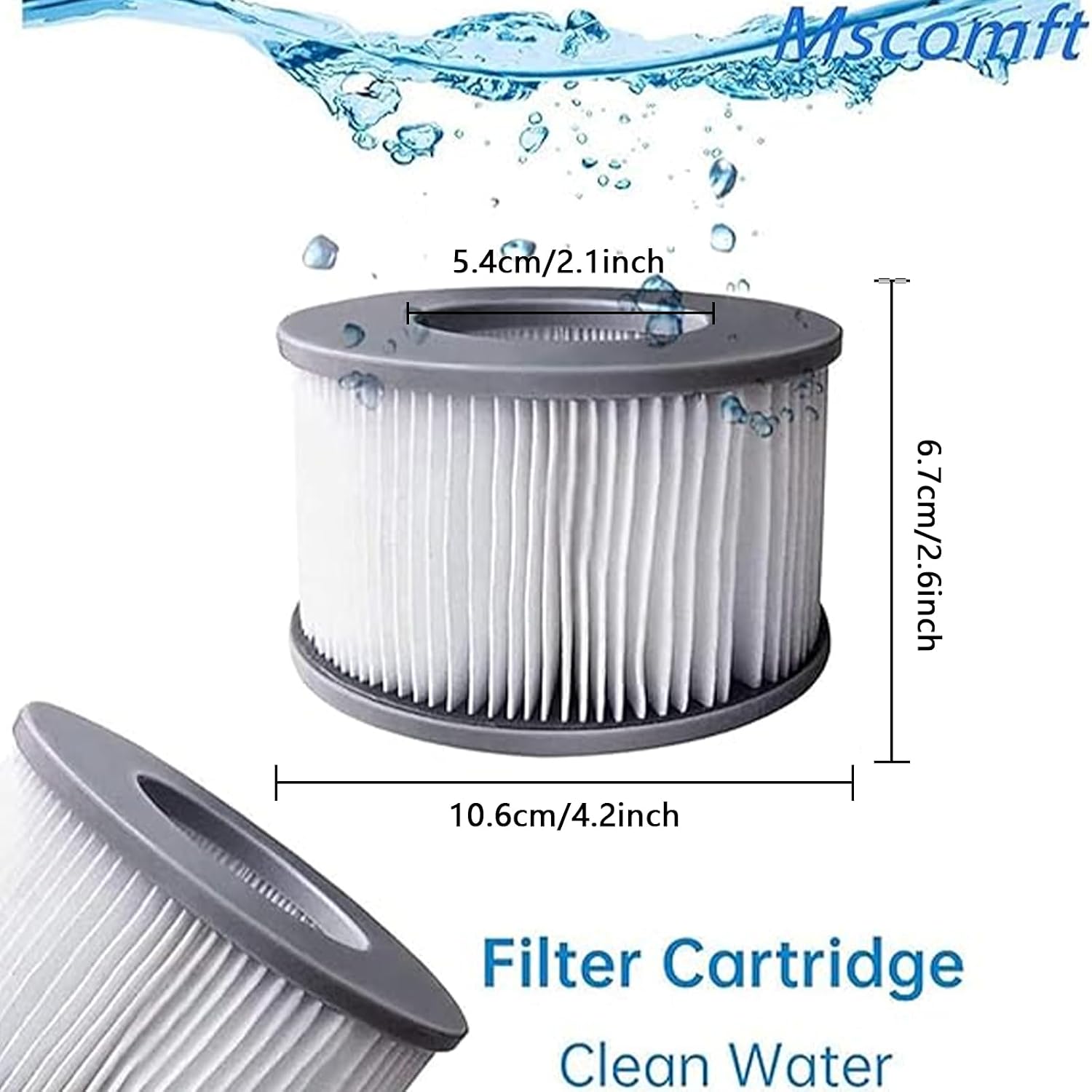Detalle 2 de Mscomft Ersatzfilter für MSPA Whirlpoal – 8er-Pack Ersatzfilterkartuschen