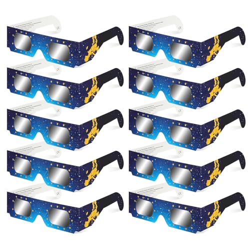 Detalle de QIWEI Gafas Eclipse Solar Homologadas ISO 12312-2 – Pack Cartón 10