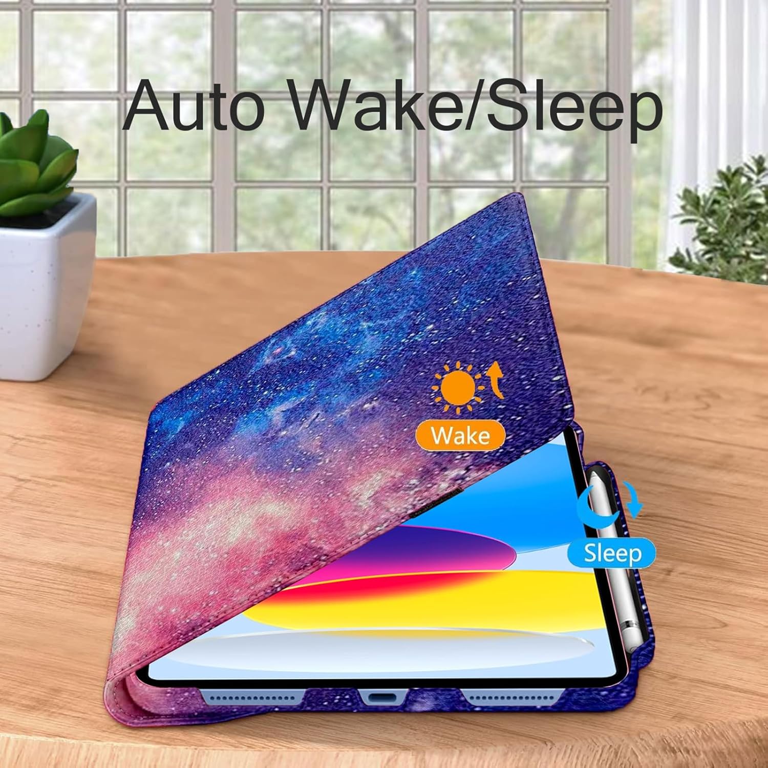 Thumbnail 2 de GALTD iPad A16 Case (10.9-inch & 11-inch) with Auto Wake/Sleep, Pencil Holder and 360° Rotating Stand
