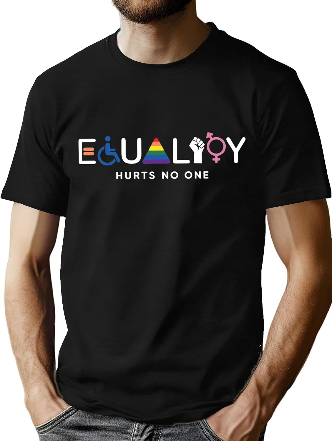 Detalle de hohololo Mens Pride T Shirt: Equality That Hurts No One