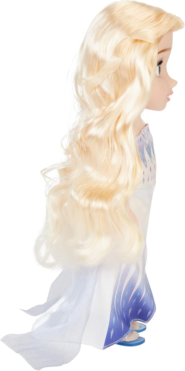 Detalle 2 de Disney Frozen 2 Elsa Puppe (35 cm) – bewegliche Schneekönigin im Modekleid, für Mädchen ab 3 Jahren