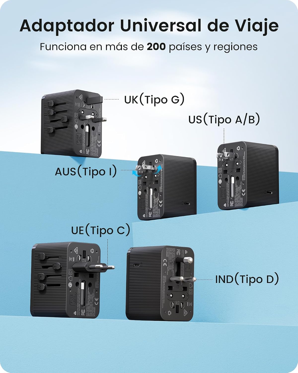 Detalle 2 de LENCENT Adaptador Enchufe Universal 30 W