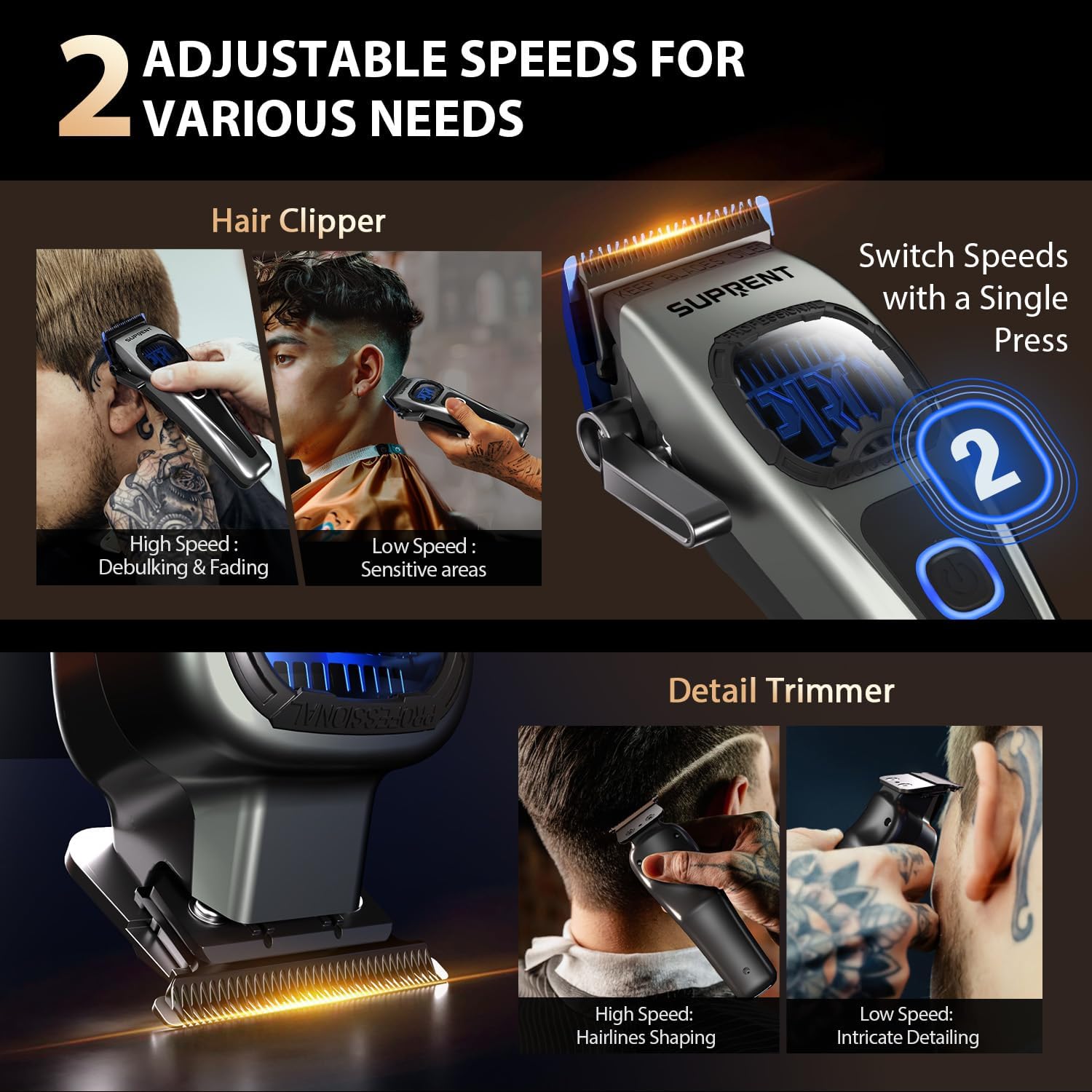 Thumbnail 5 de SUPRENT Professional Hair Clippers for Men