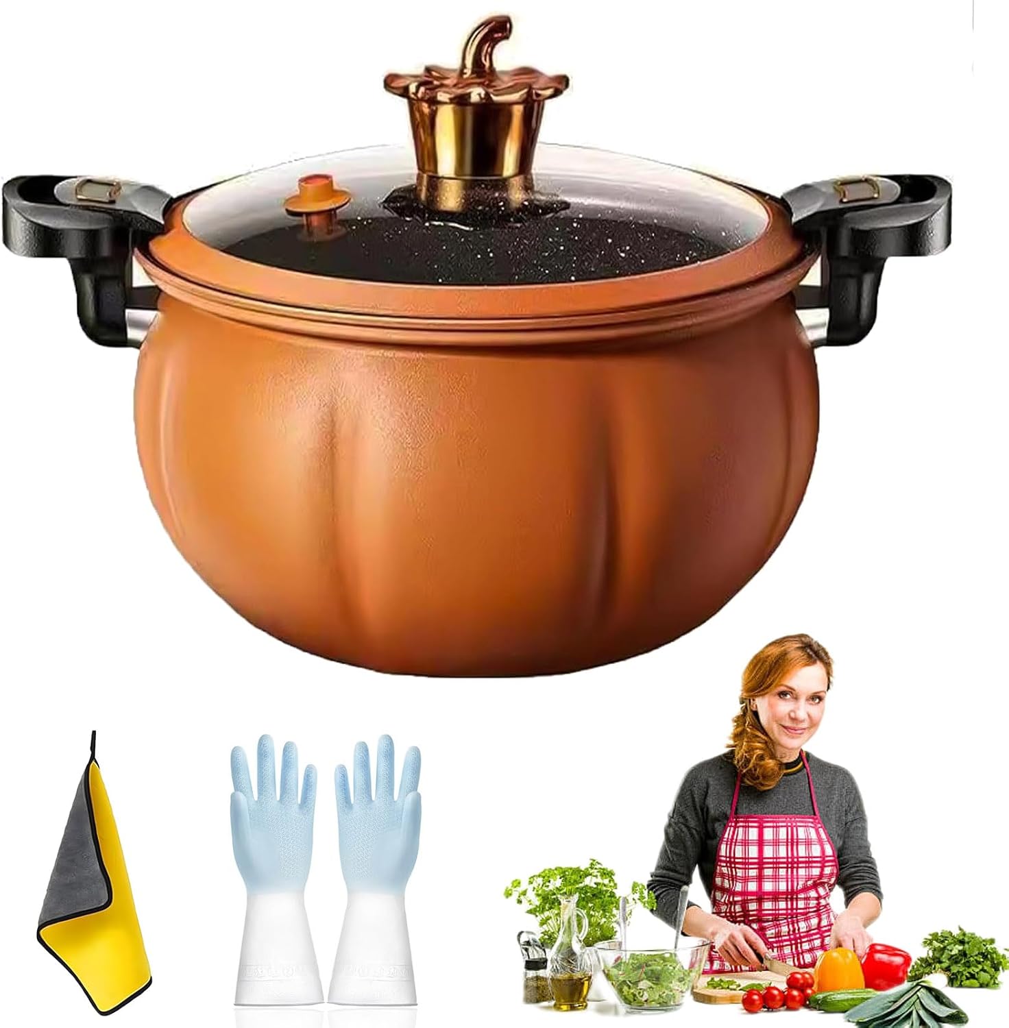 Detalle de Gienslru A 8L Non-Stick Pressure Cooker with Transparent Glass Lid