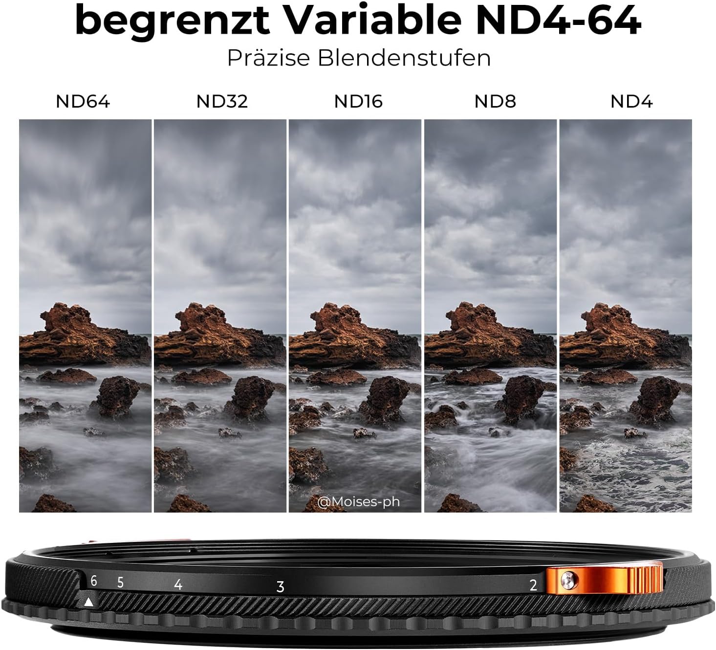 Thumbnail 3 de K&F Concept Nano-X ND Filter 55mm CPL&ND4-ND64 – 2-in-1 Graufilter