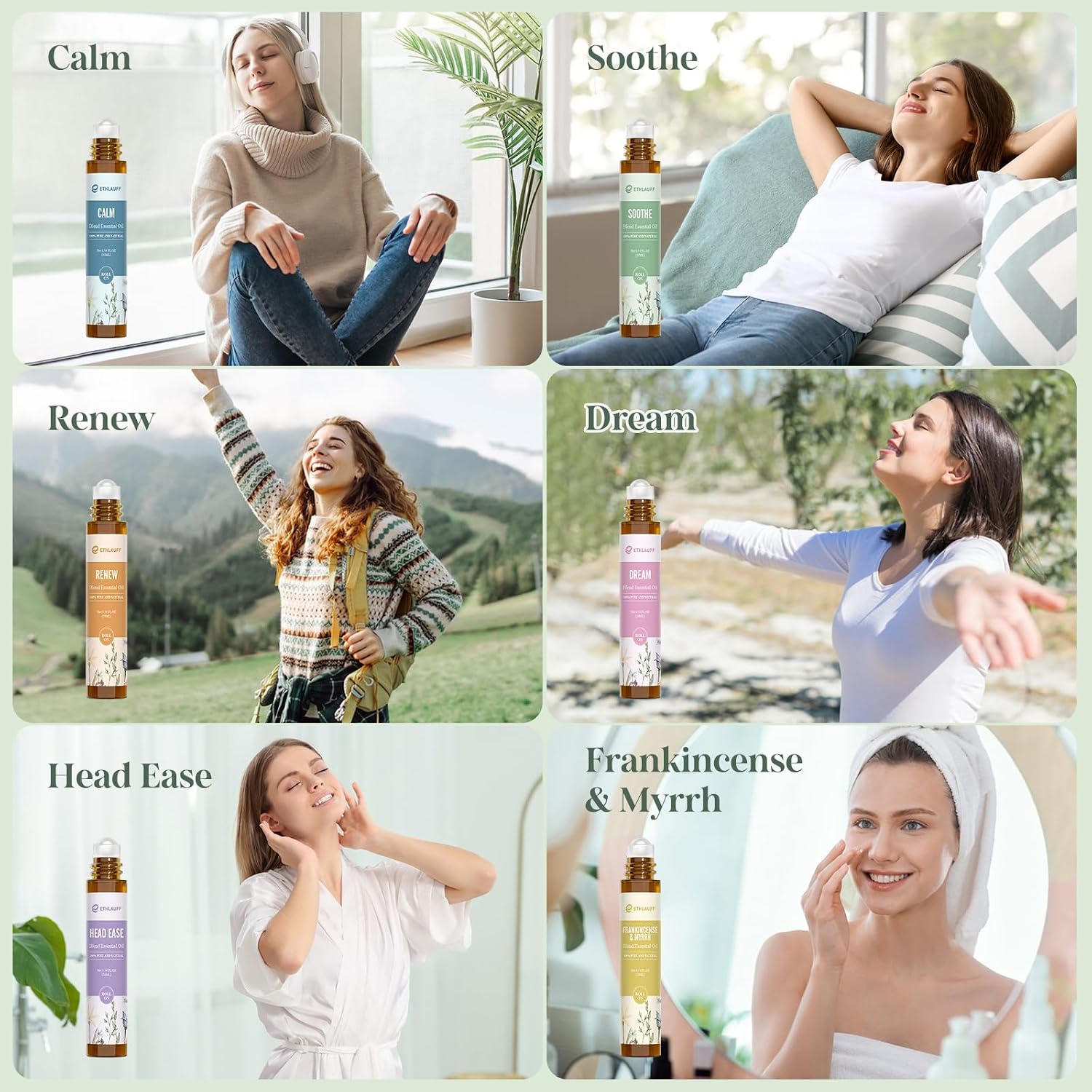 Detalle 2 de Ethlauff Essential Oil Roll-On Set, Six Blends
