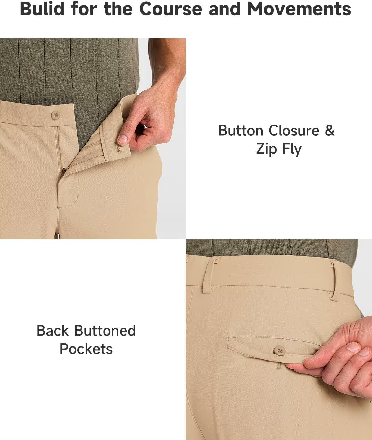 Thumbnail 6 de Snowtent Men's Classic Fit Golf Pants Stretch Dress Pants — Lightweight, Work-to-Dress Versatility (30''/32''/34'')