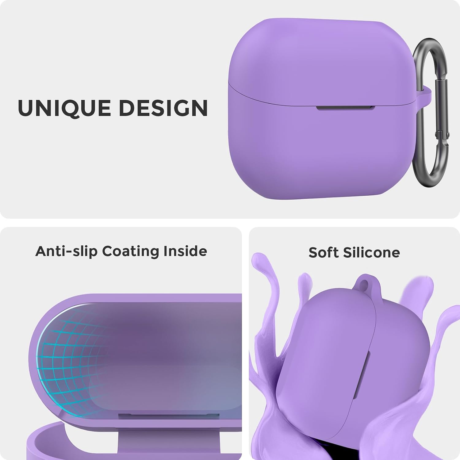 Detalle de AhaStyle Silikon Hülle für Samsung Galaxy Buds 3 FE (2025) / Buds3 Pro / Buds3 – Stoßfester Schutz