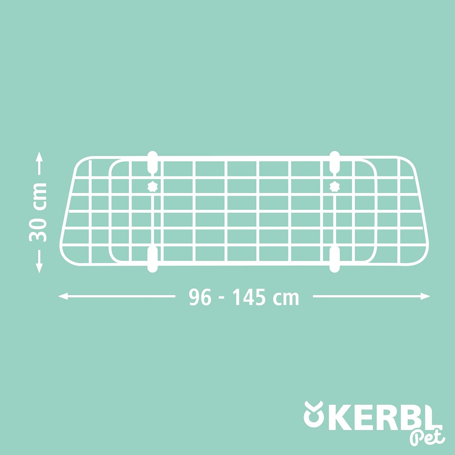 Thumbnail 6 de Kerbl Pet Car Safety Gate, 96-145 cm x 30 cm – Boot Divider for Safe Transport of Dogs