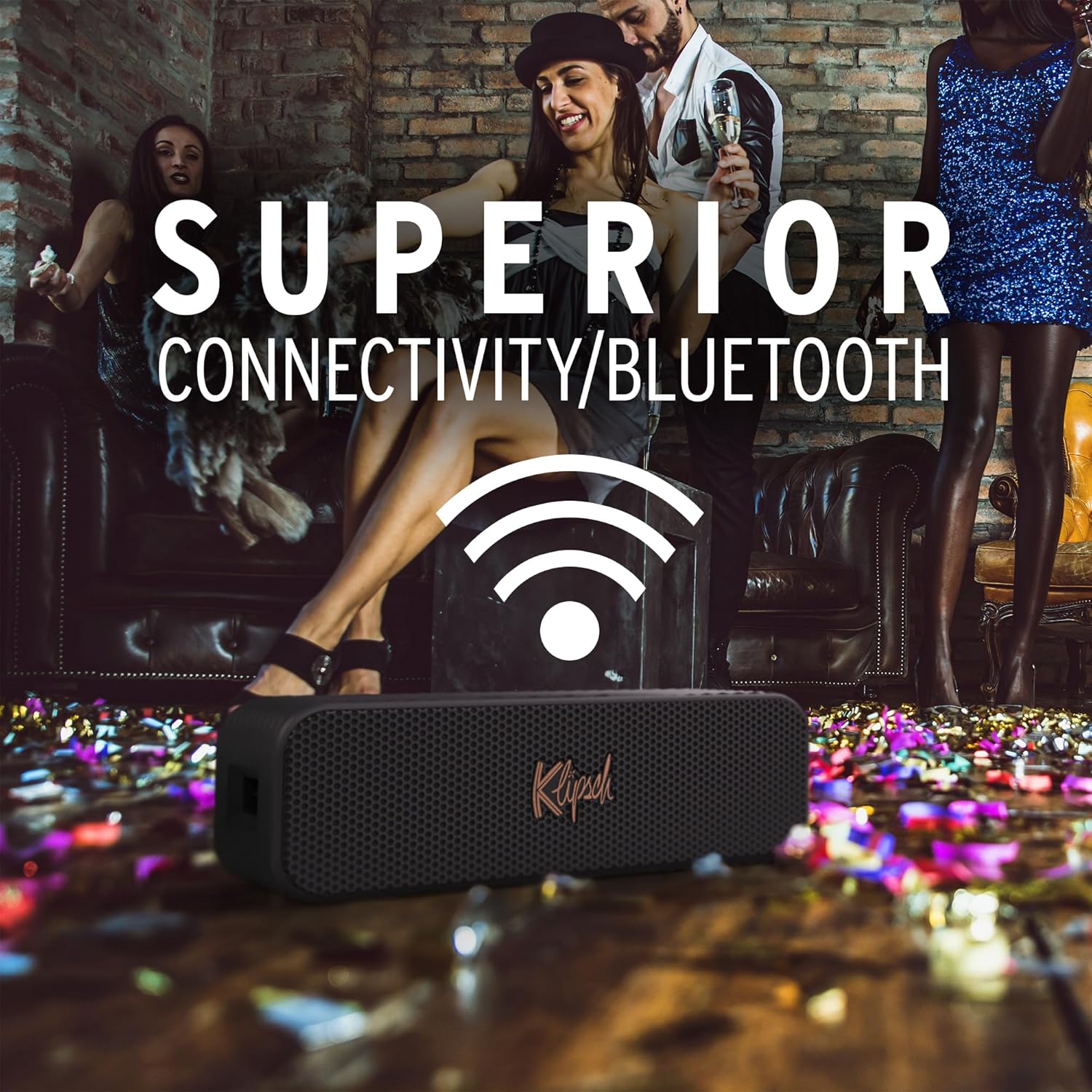 Thumbnail 6 de Klipsch Detroit altoparlante Bluetooth portatile con suono stereo bilanciato, IP67 e fino a 20 ore di autonomia – modalità Broadcast, nero