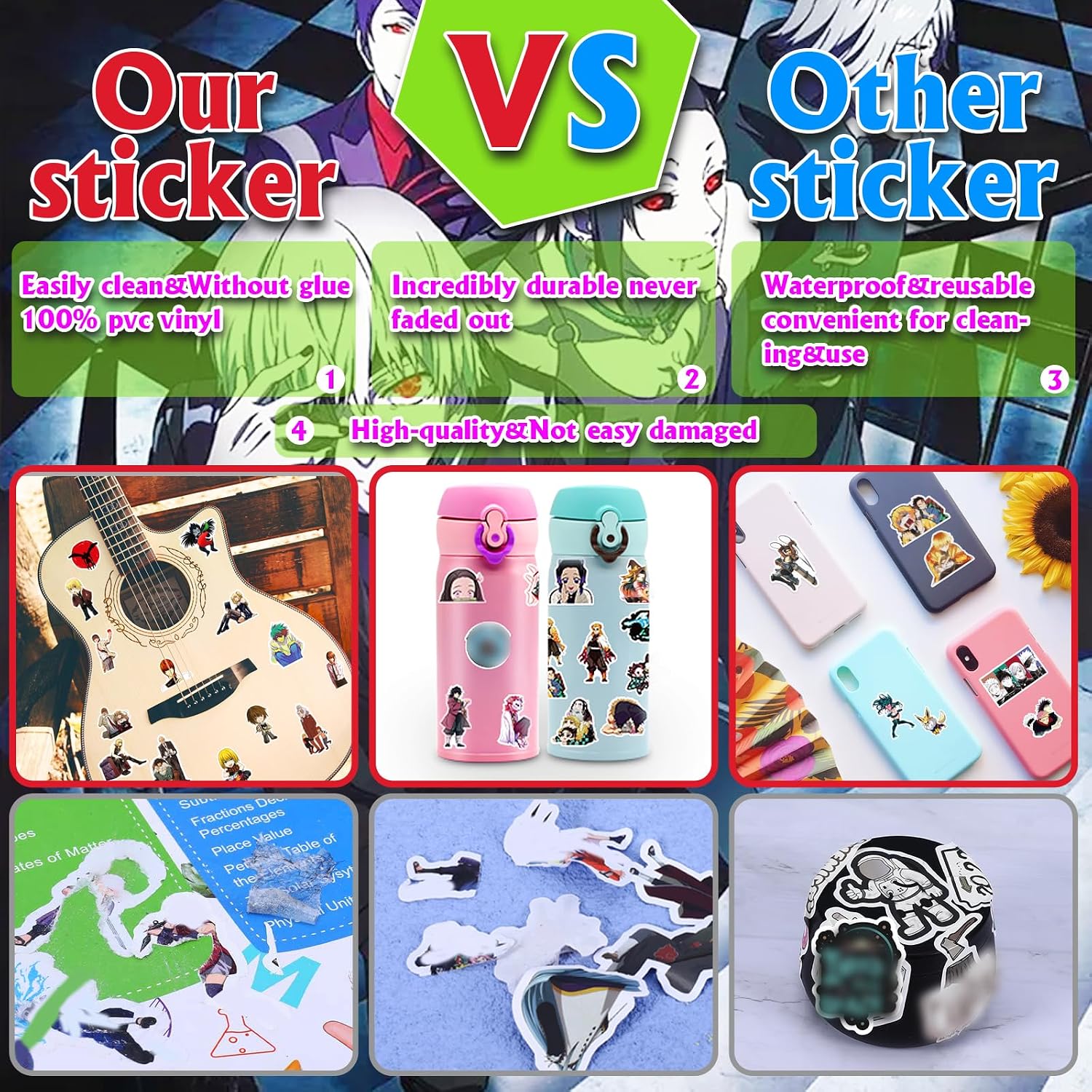 Thumbnail 2 de Arme Large Anime Stickers 600Pcs