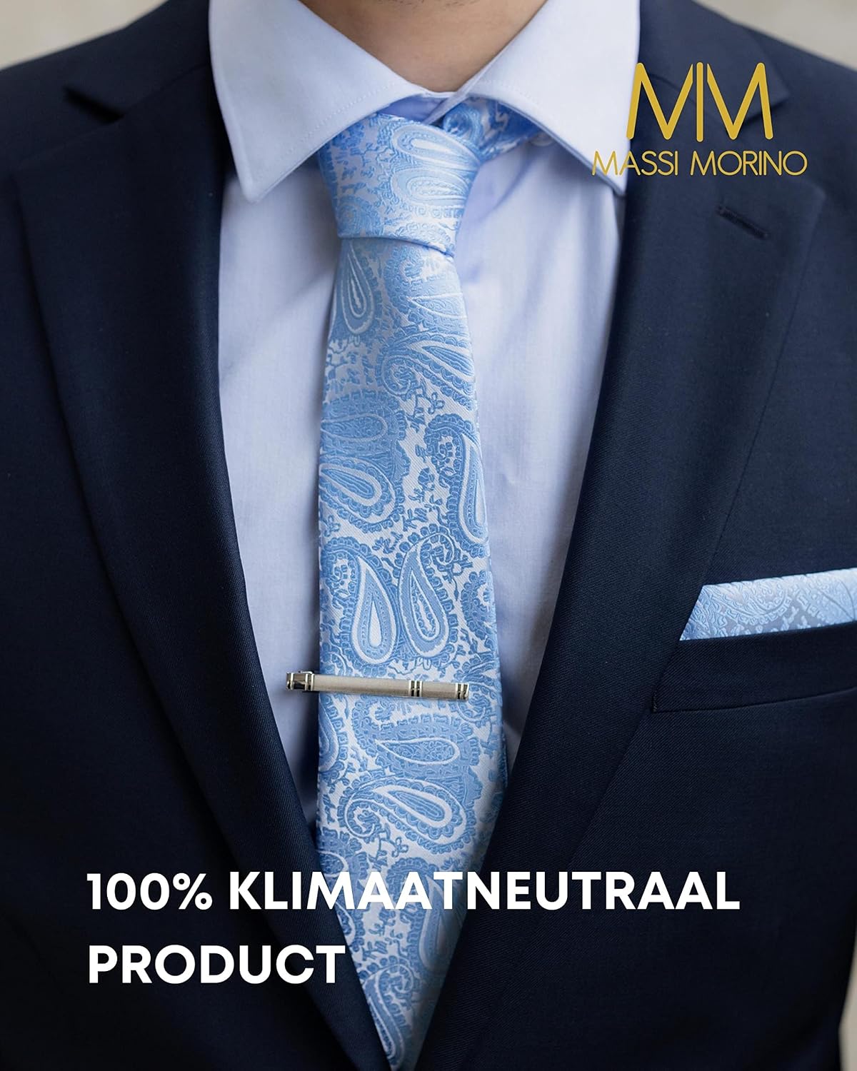 Detalle 2 de Massi Morino herendas als geschenkset met pochet, manchetknopen en dasspeld